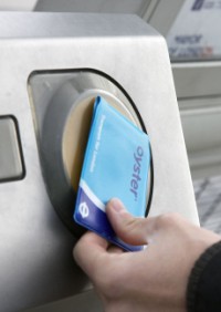 Oyster card in use