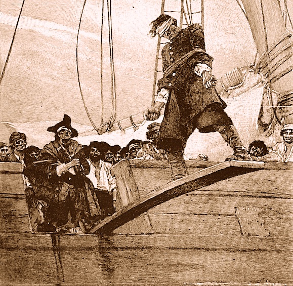 Public domain: Walking the plank (Howard Pyle, 1887) (http://en.wikipedia.org/wiki/File:Pyle_pirate_plank_edited.jpg)