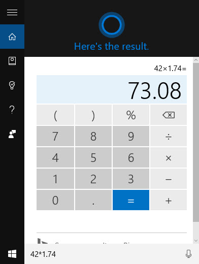 Windows 10 tip Cortana secret calculator