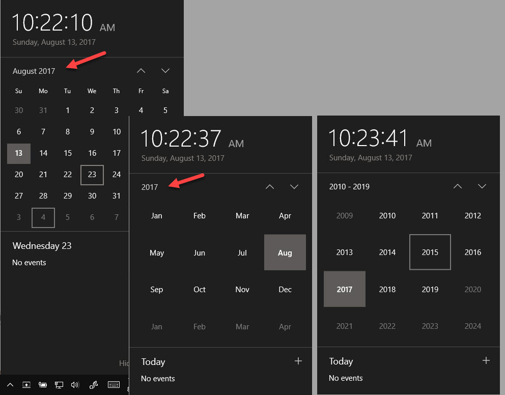 Windows 10 tip Use the system calendar to look up days and dates