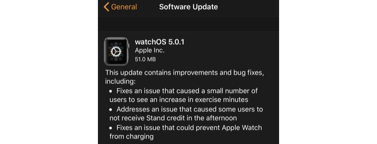 watchOS 5.0.1 update
