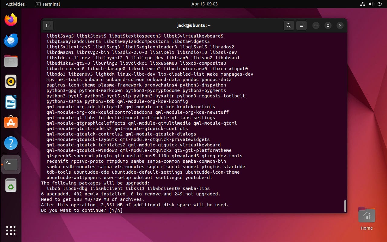 Installing Deepin desktop on Ubuntu.