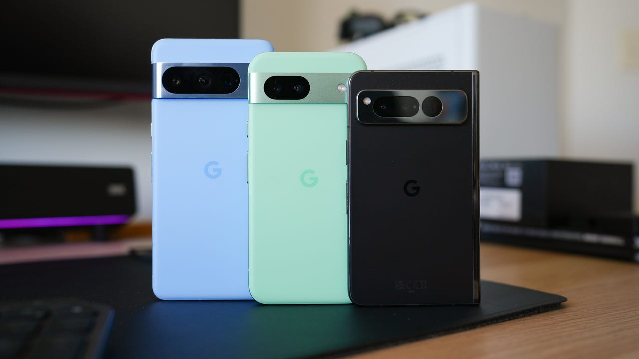 Google Pixel 8a, 8 Pro, and Fold phones