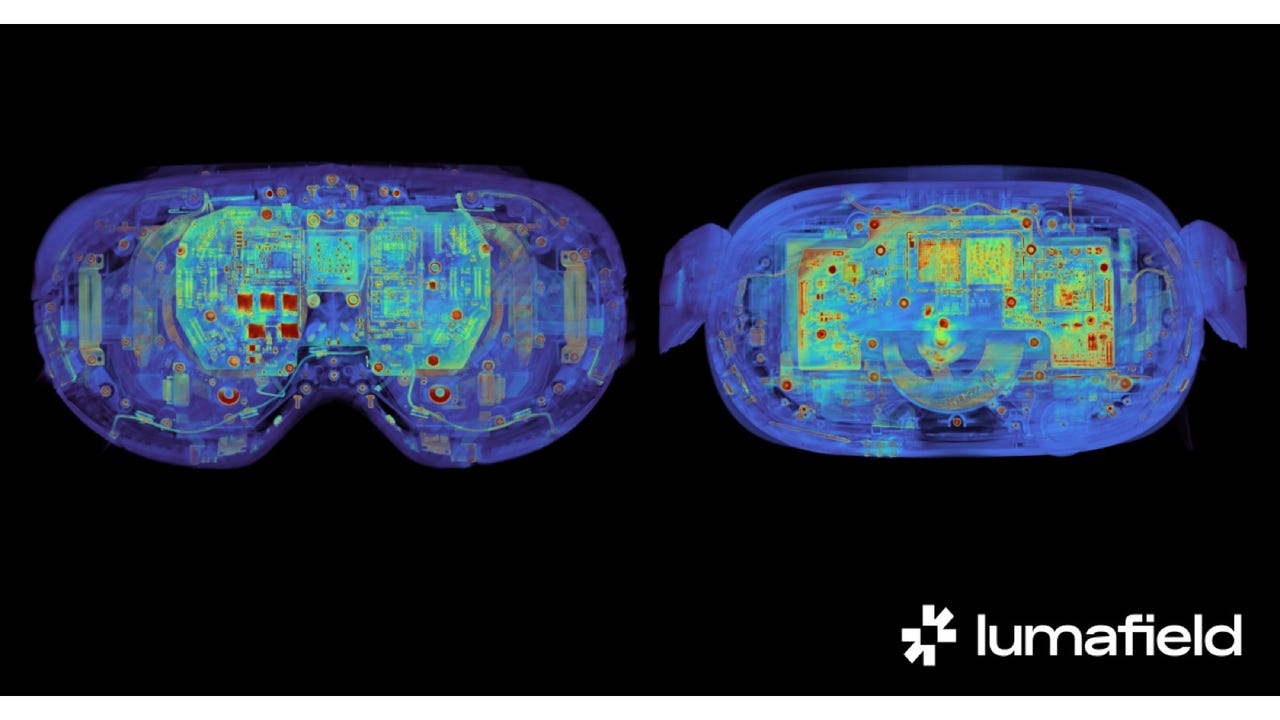 CT scans of the Meta Quest Pro (left) and Meta Quest 3 (right)