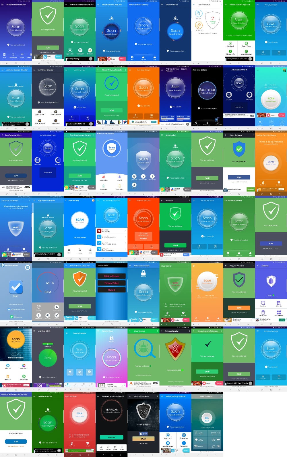 Antivirus apps collage