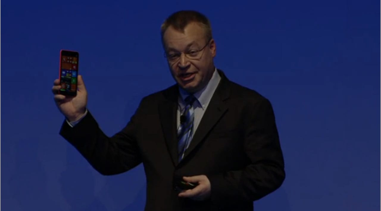 Stephen Elop shows off the 1320.