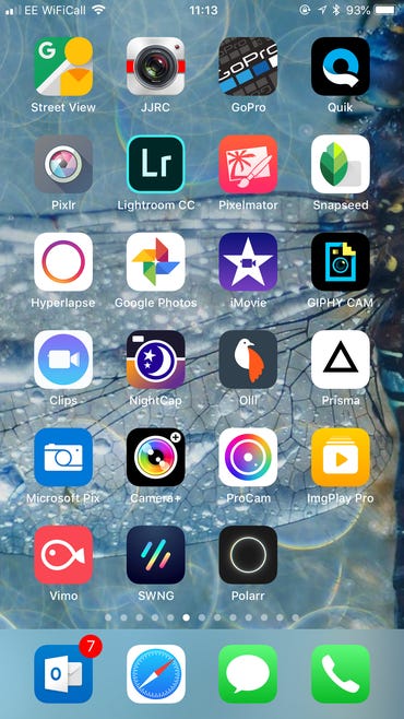 A screen full of iOS camera apps