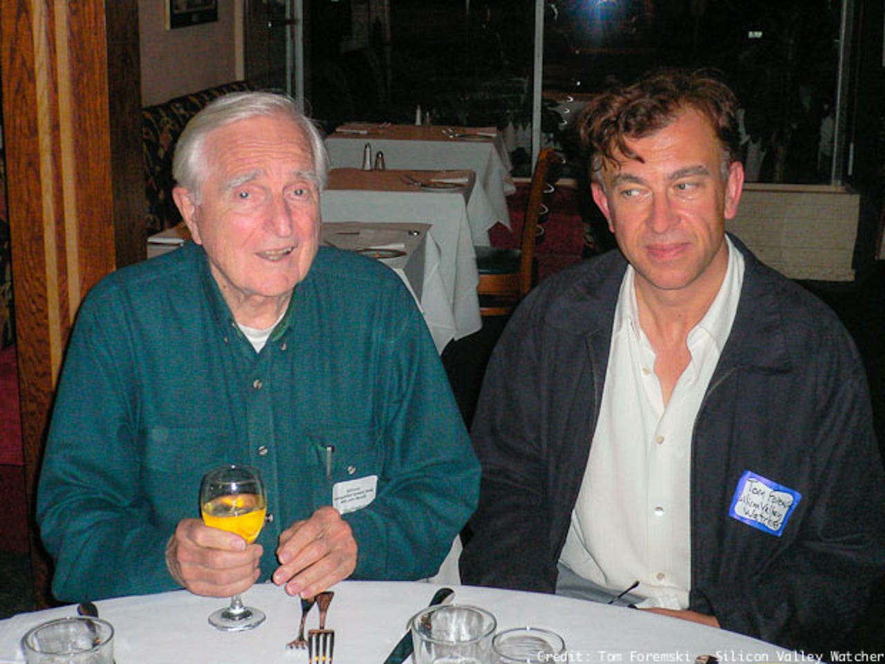 Doug Engelbart (left) with Tom Foremski