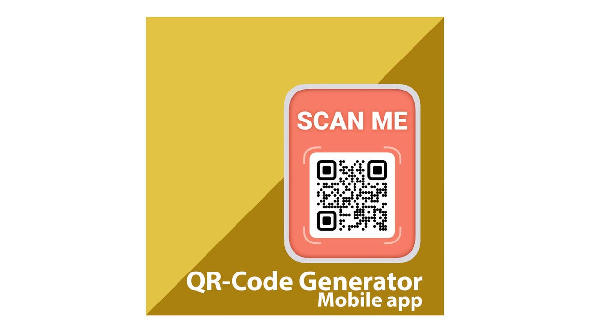QR Code with the words Scan Me and QR Code Generator mobile app