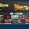 A 43-inch Amazon Fire TV Omni Series on a dark blue background