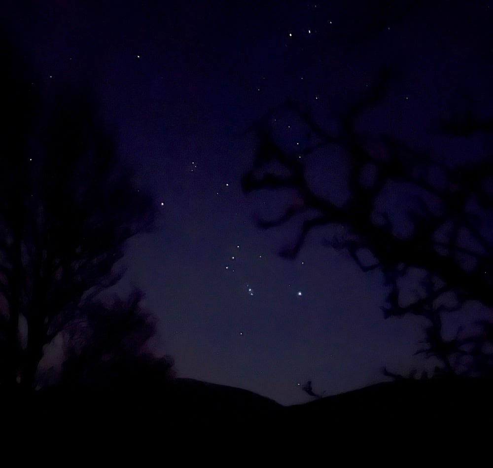 Orion above Snowdonia, North Wales