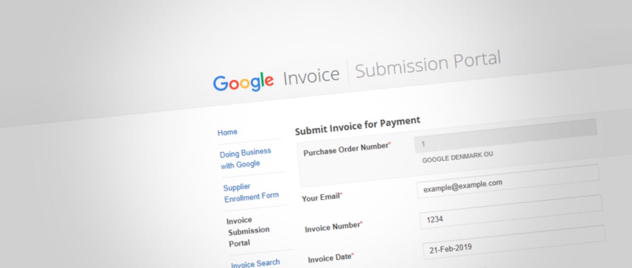 Google Invoice Submission Portal