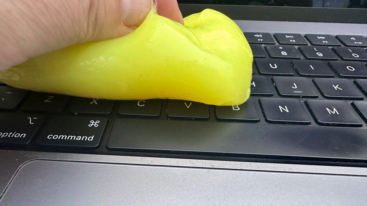 Gel being used on keyboard.