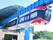 China's new "sky train" floats under an elevated track, using magnets and AI