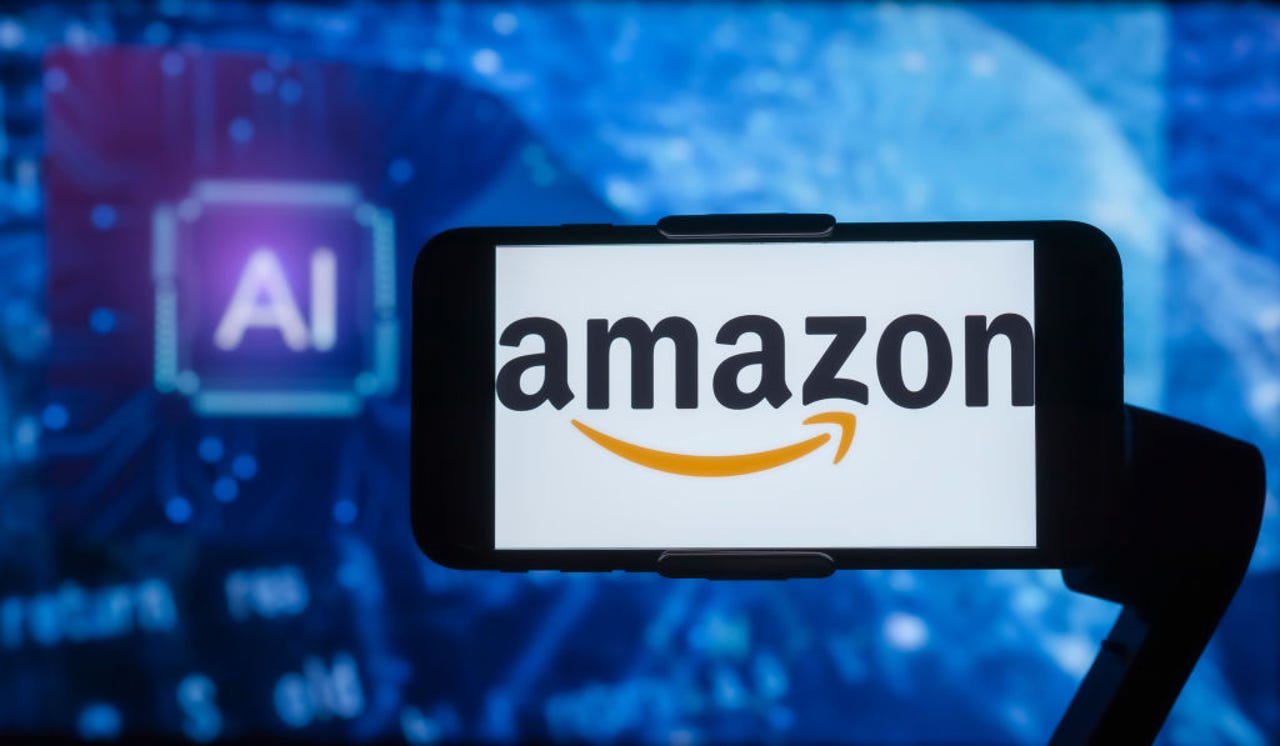 Amazon and AI logos