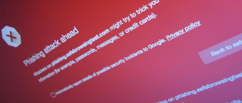 Google Safe Browsing phishing alert