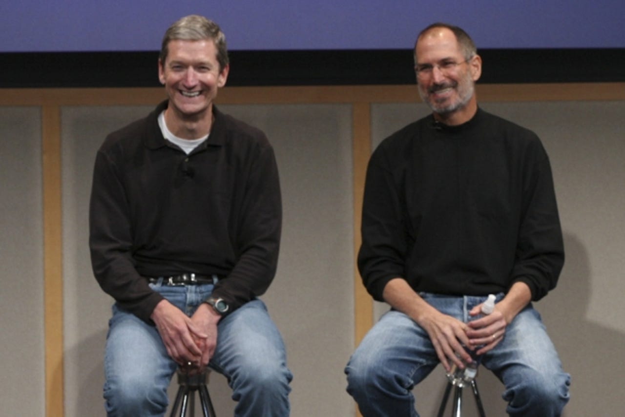 Steve Jobs and Tim Cook