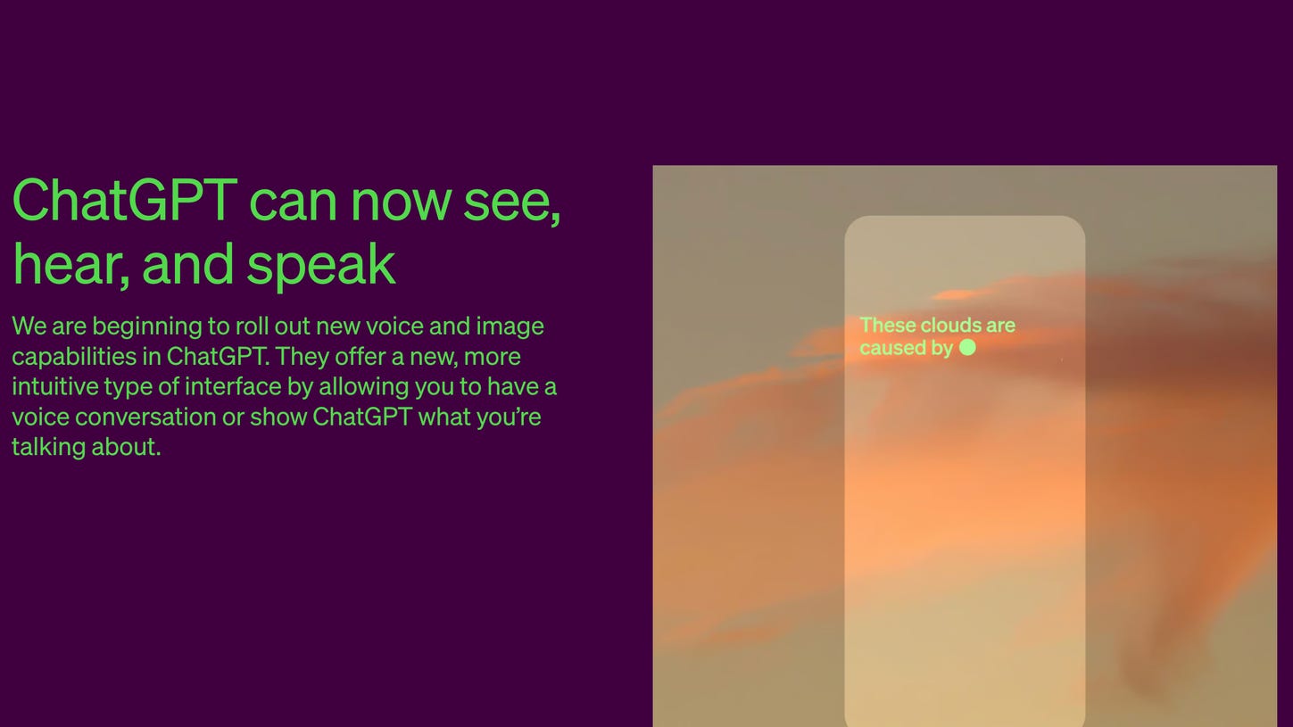 ChatGPT can now see, hear and speak