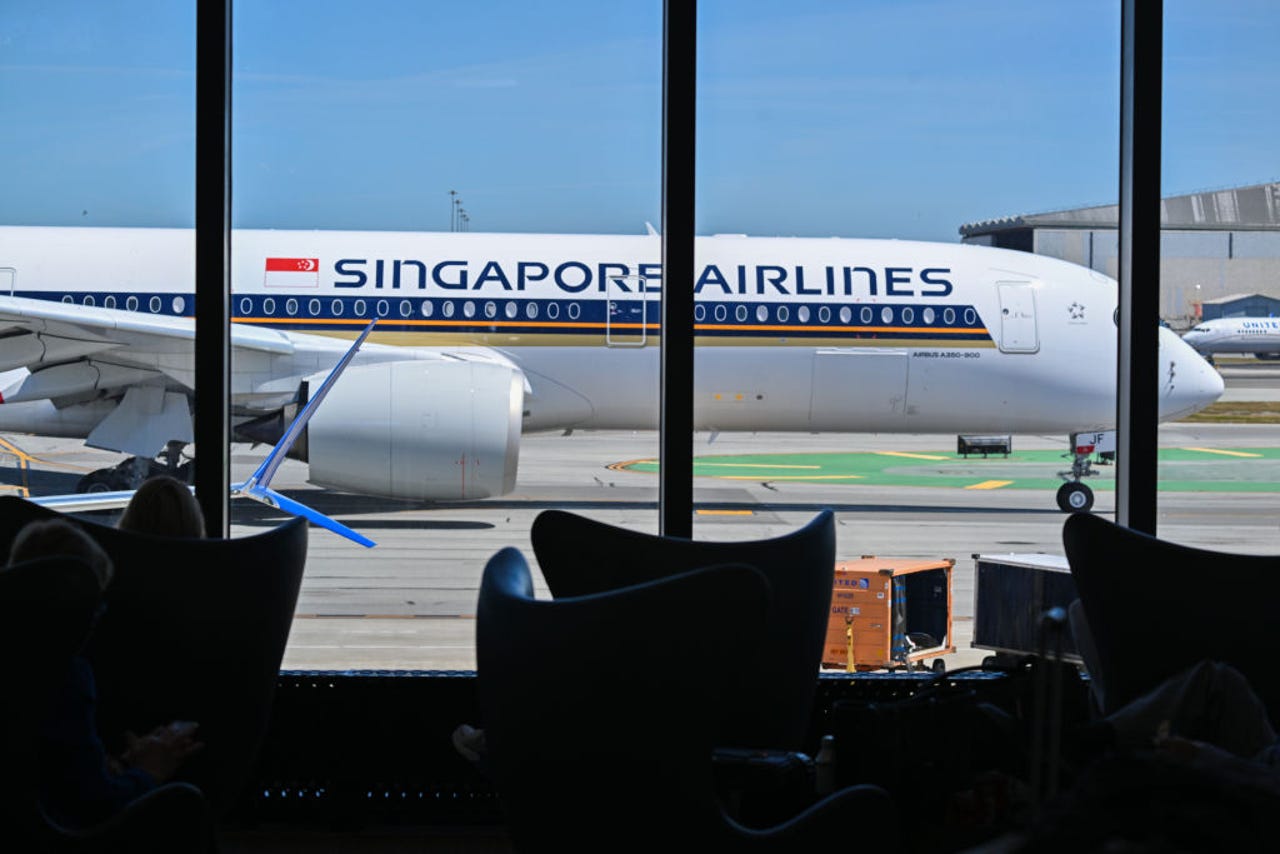 Singapore Airlines jet at airport