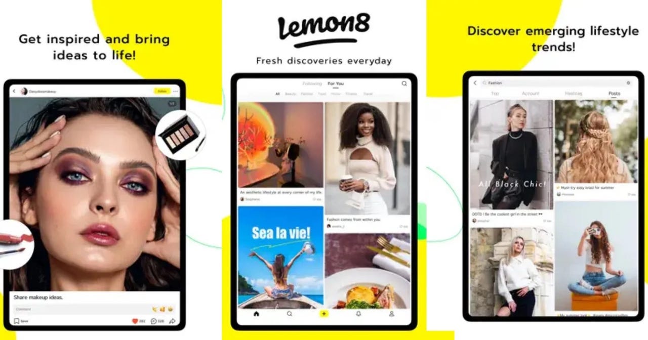 Promotional photos of new Lemon8 app