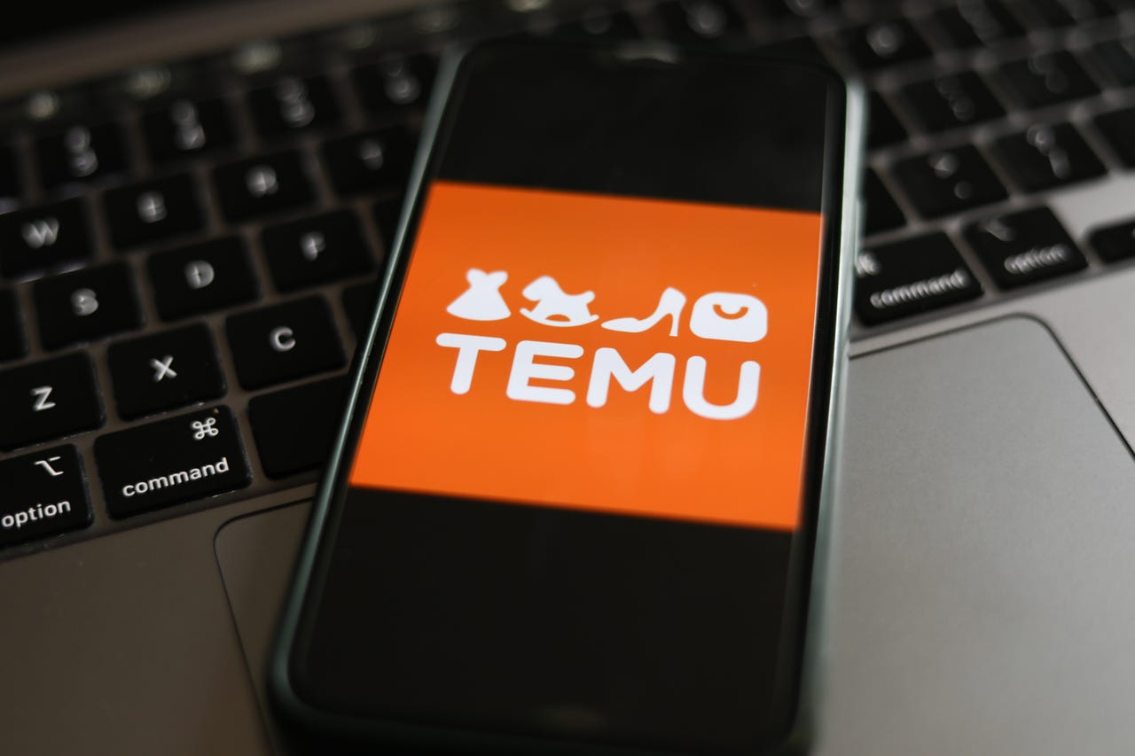 Temu logo on mobile phone