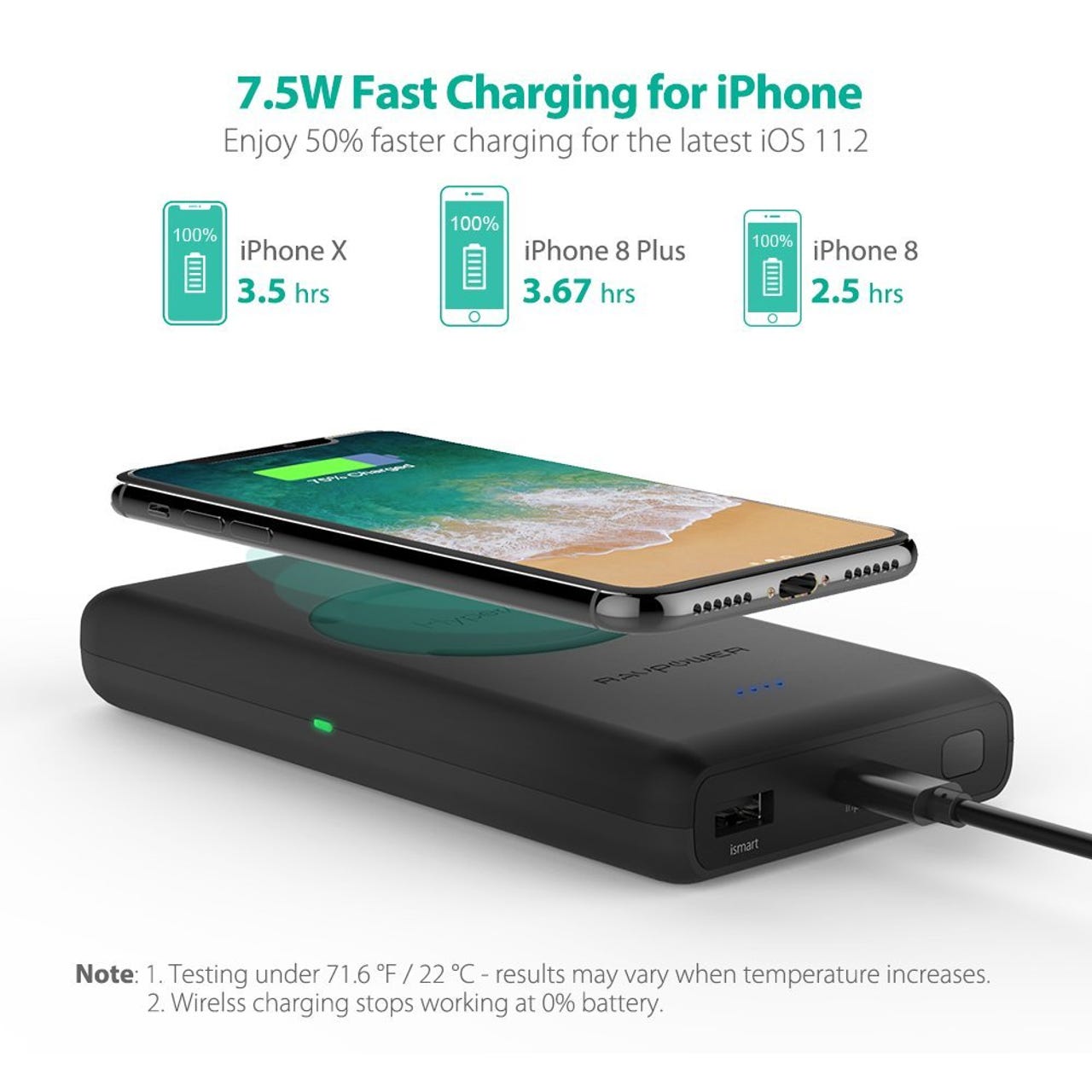 RAVPower 10400mAh Wireless Portable Charger