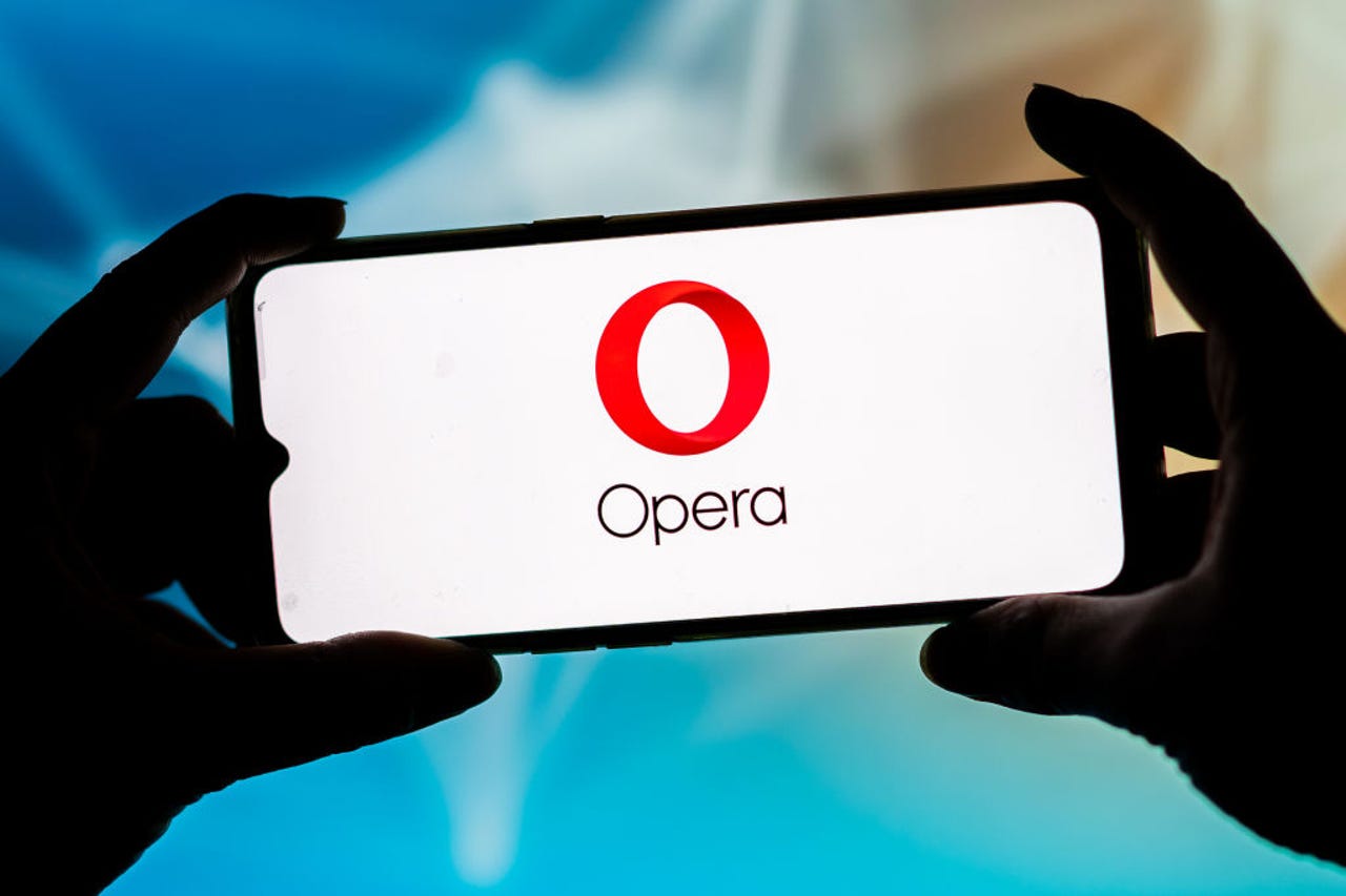 Opera logo on phone
