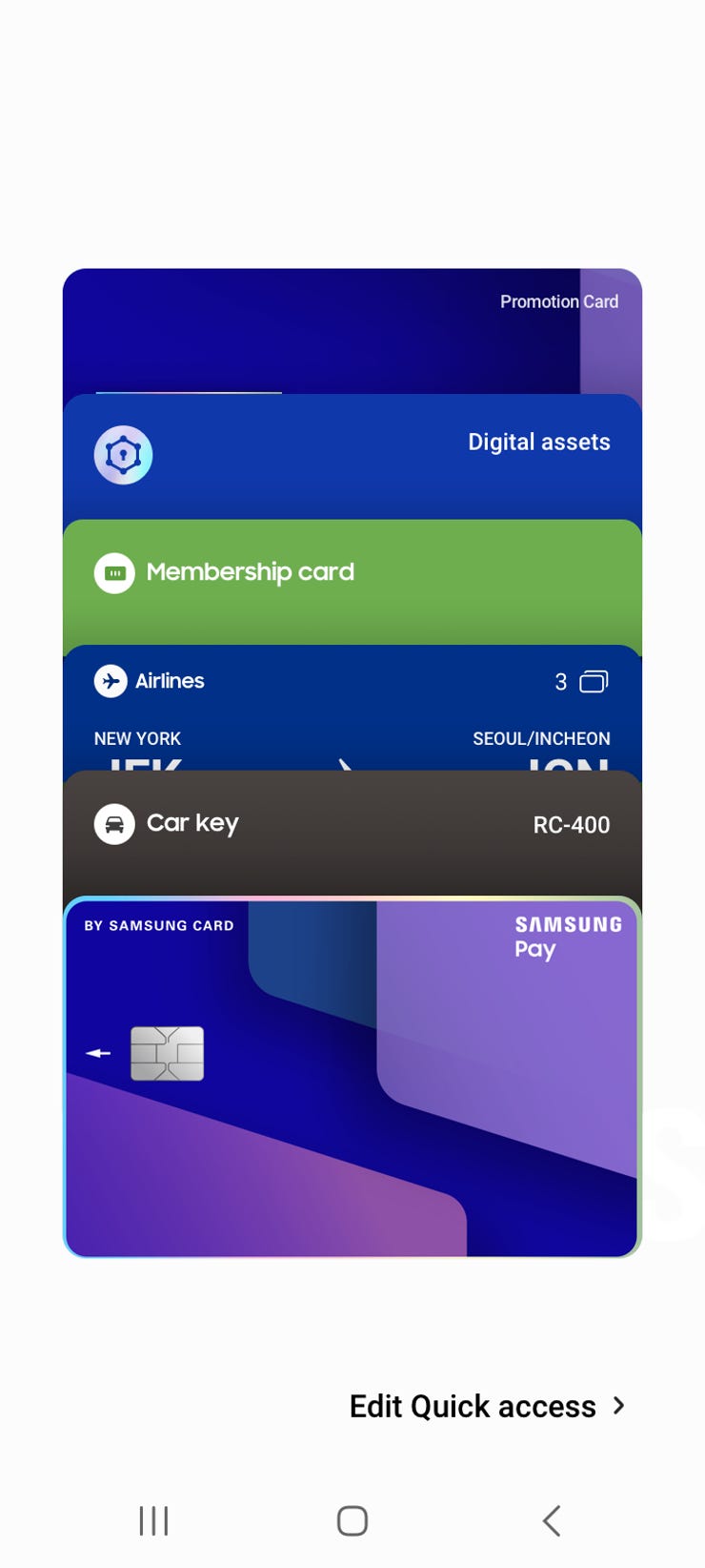 Access digital assets, Samsung Pay, Samsung Pass, and more in one app.