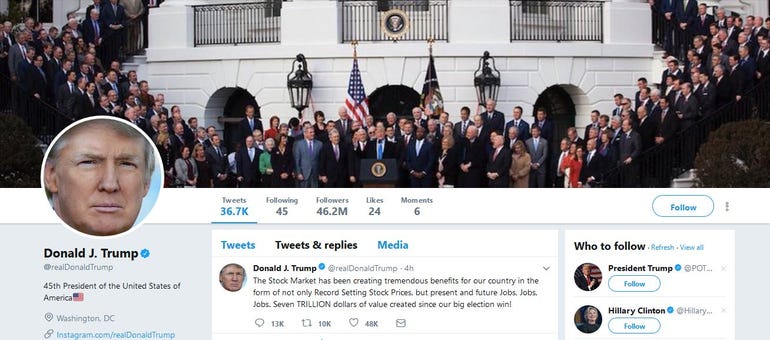 Trump's Twitter page
