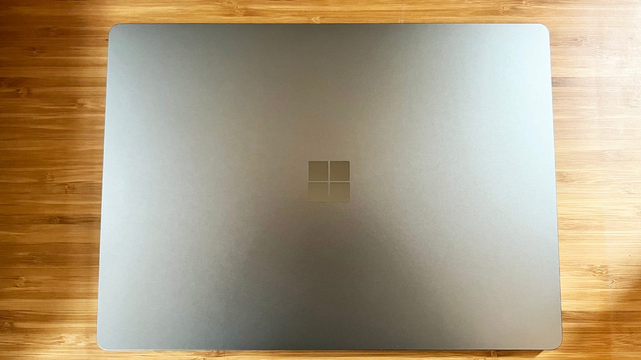 Microsoft's Surface Laptop 5 closed, on a desk