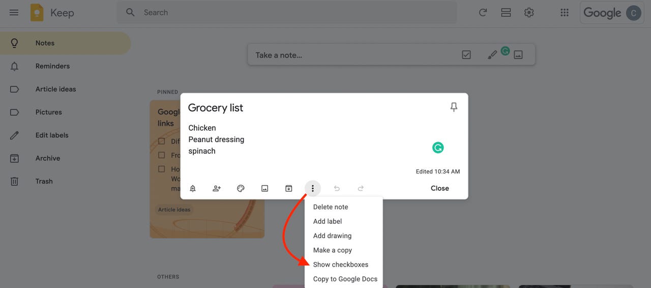 How to use Google Keep as your virtual to-do list maker (and why you  should) | ZDNET
