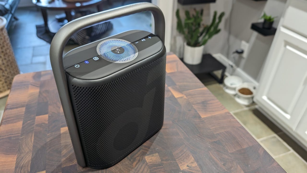 The Anker Soundcore X500 Bluetooth speaker.