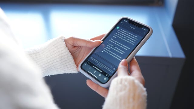 Person using ChatGPT on a phone