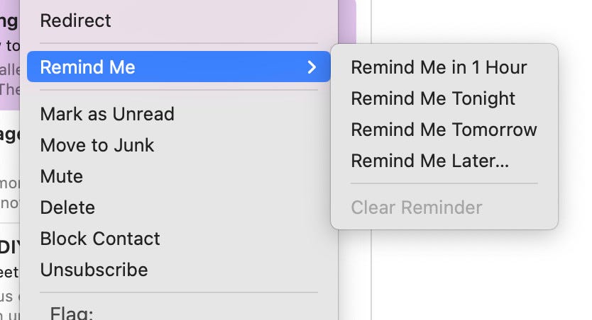 The Remind Me time selector.