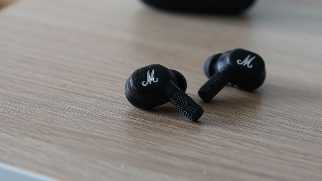 Marshall Motif II True Wireless Active Noise-Canceling Earbuds Headphones,  Black