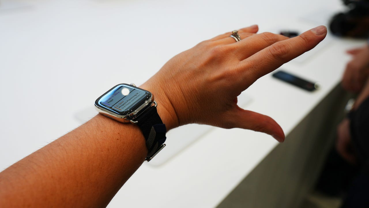 Apple watch on a person's wrist