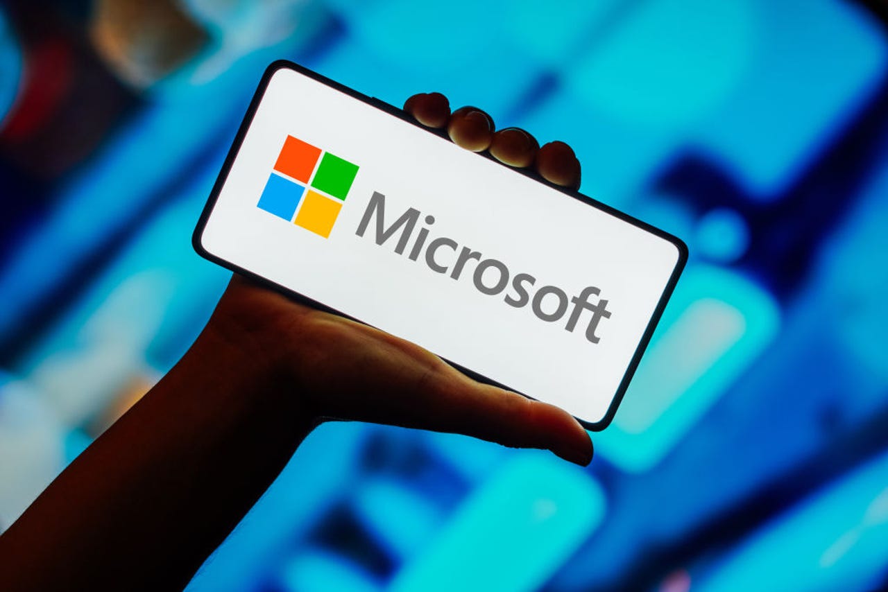 Microsoft logo on phone
