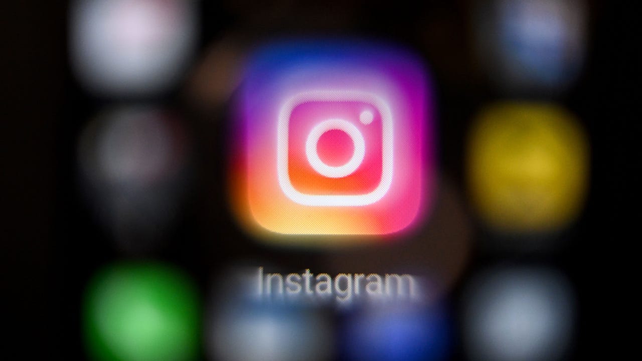 instagram logo on a smartphone screen