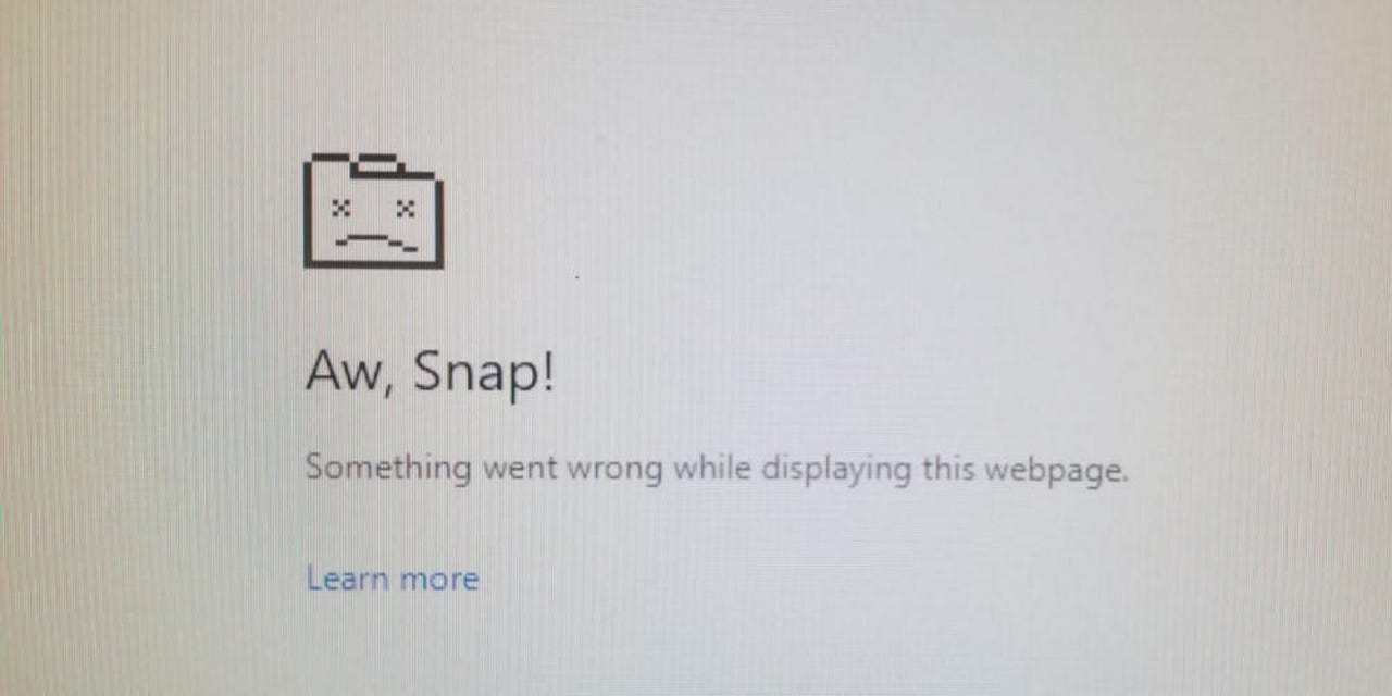 Aw, Snap! Google Chrome error