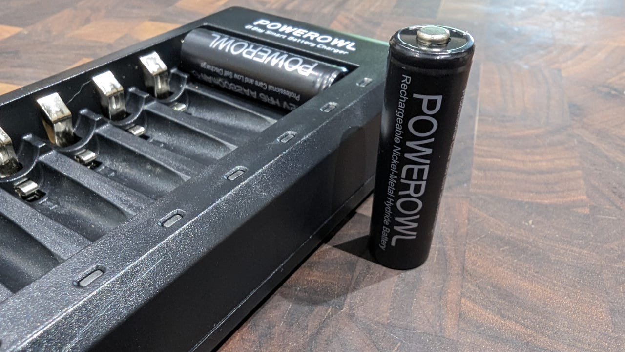 The POWEROWL AA batteries and charger.