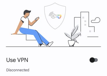 The Google One VPN enable/disable switch.