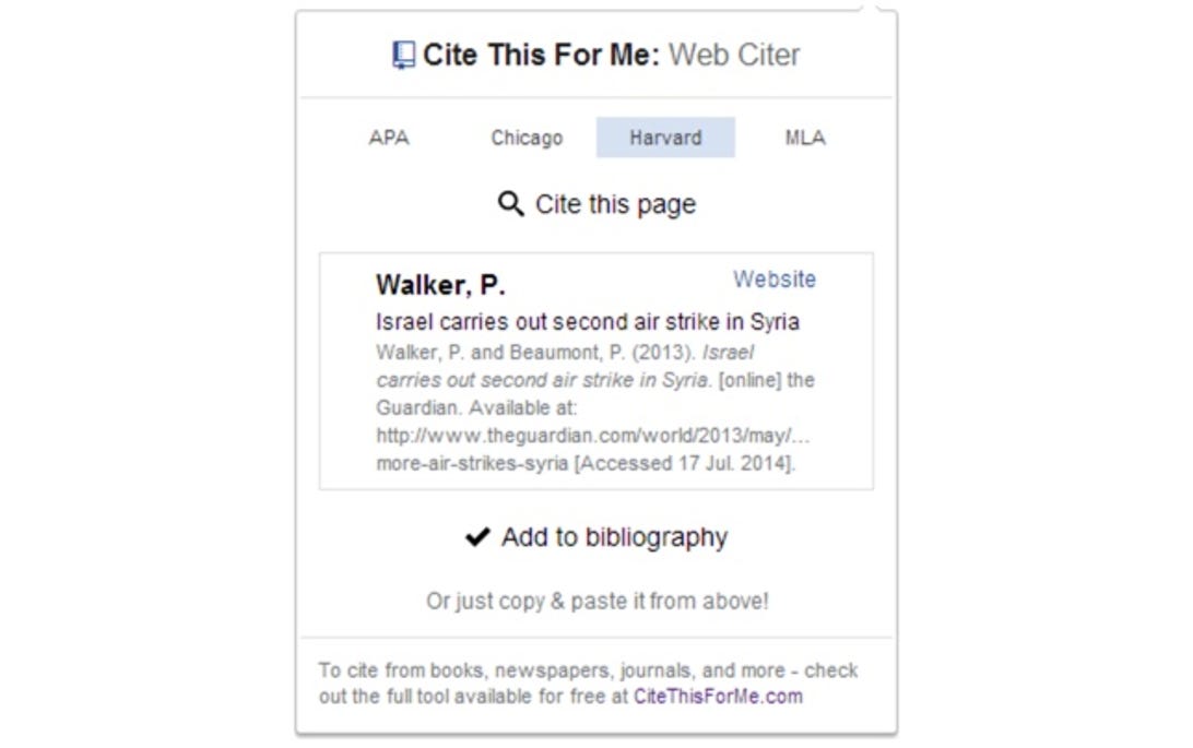 Cite This For Me: Web Citer