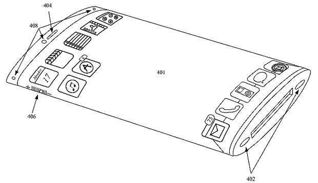apple iphone patent design flexible display