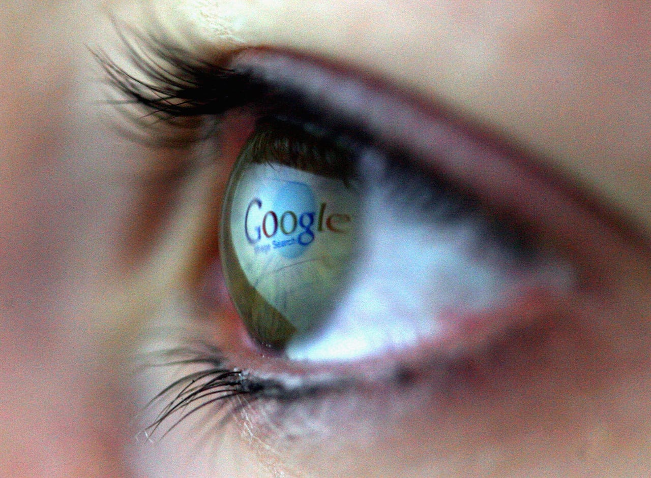 Google reflected in someone's eye