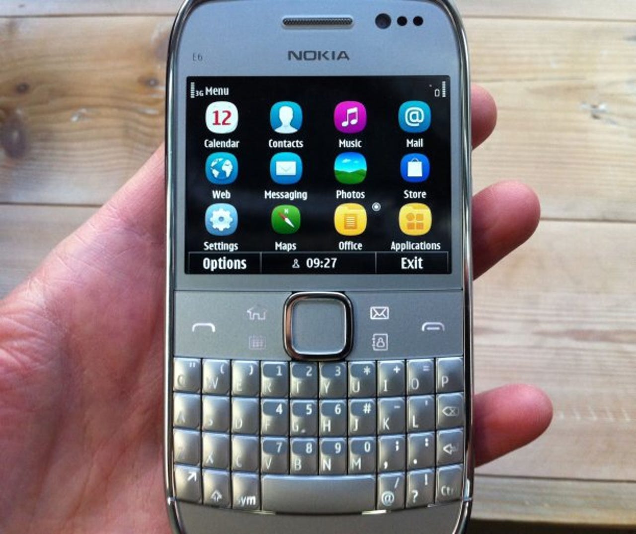 Nokia E6 Symbian smartphone - running Anna update