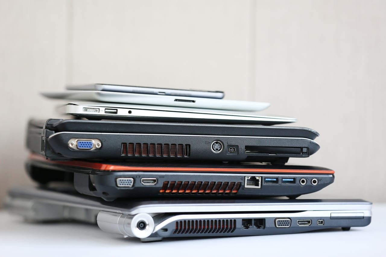 Laptops stack together