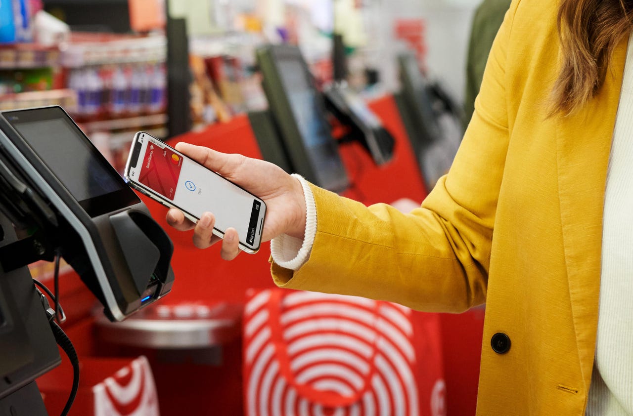 checking out at Target self checkout using Apple Pay