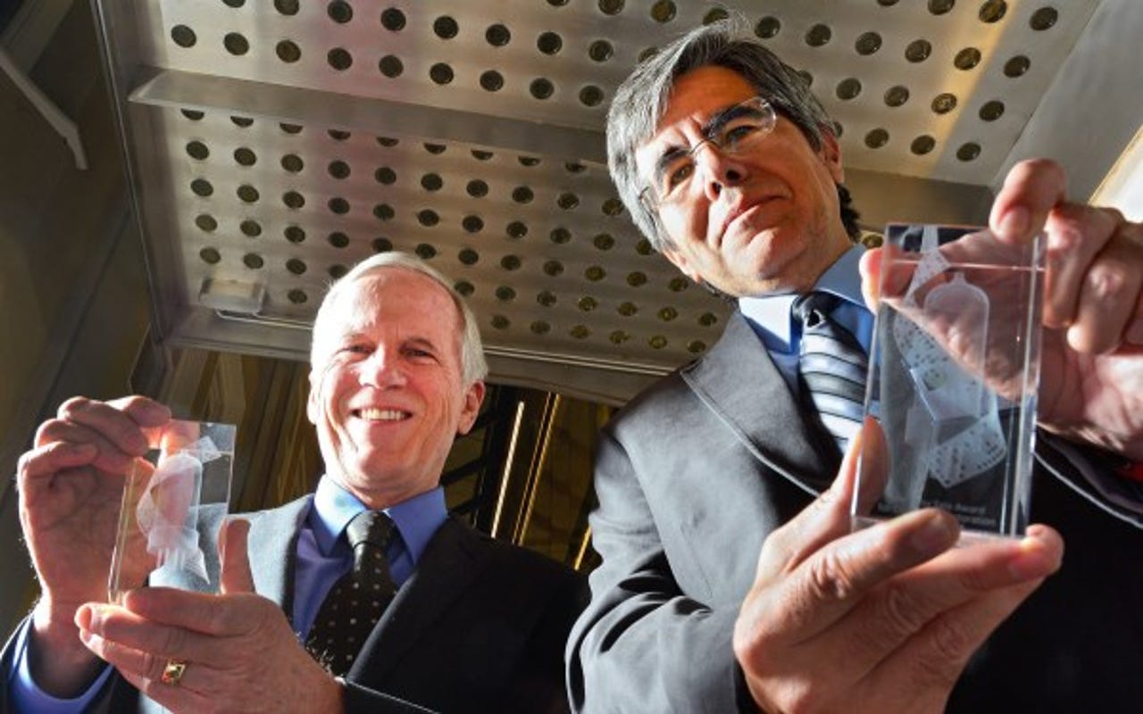 Robert B Garner (left) and Prof Raul Rojas, joint winners of the 2014 Tony Sale Award