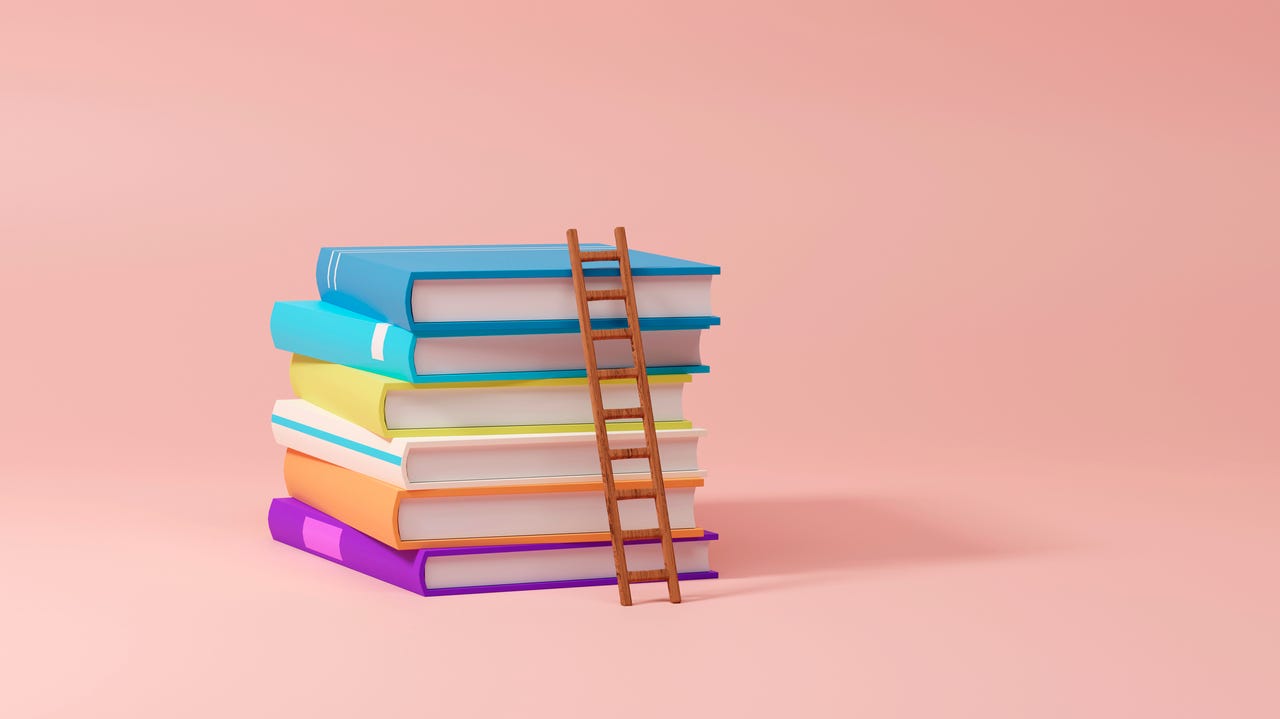 Books illustration with a chair