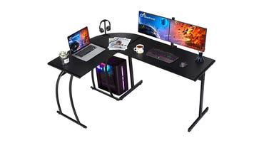 Green Forest reversible L-shaped gaming desk
